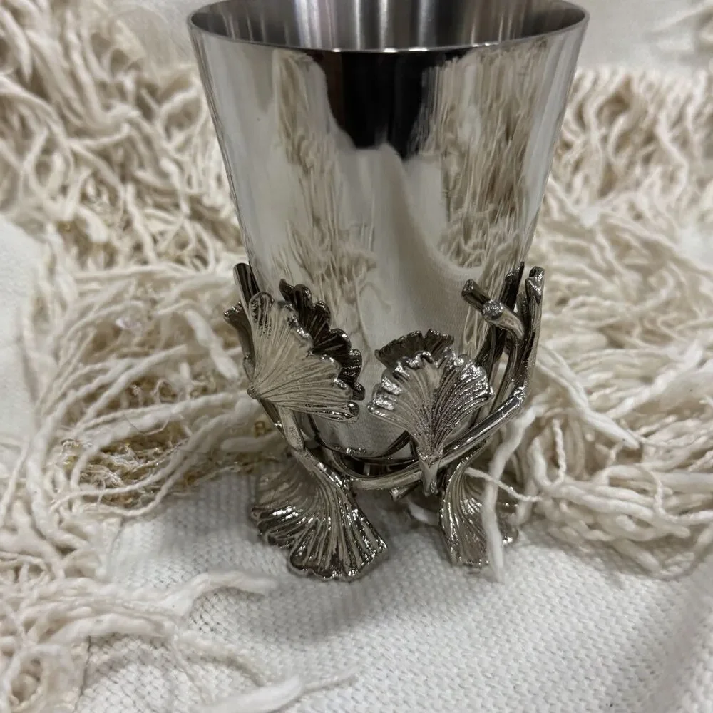 Michael Aram Ginkgo Bud Vase Stainless Steel 4.5'' NEW
